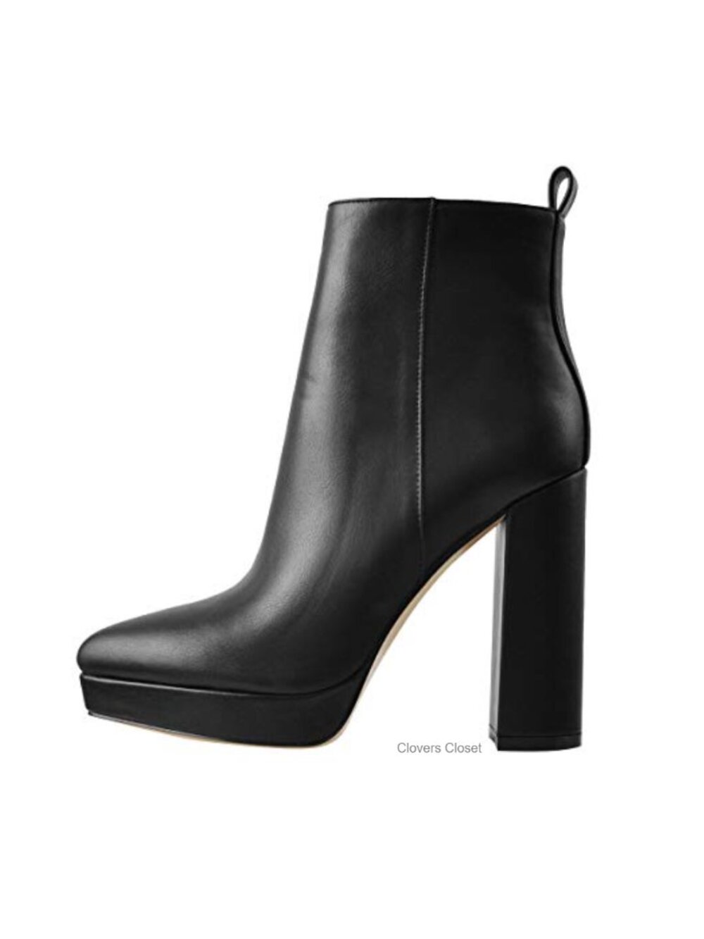 Chunky Heel Ankle Boots Side Zipper Platform Booties Fall Winter